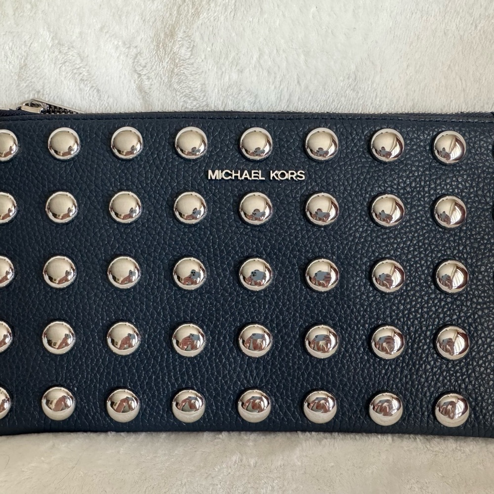 Michael Kors Navy Studded Wristlet
